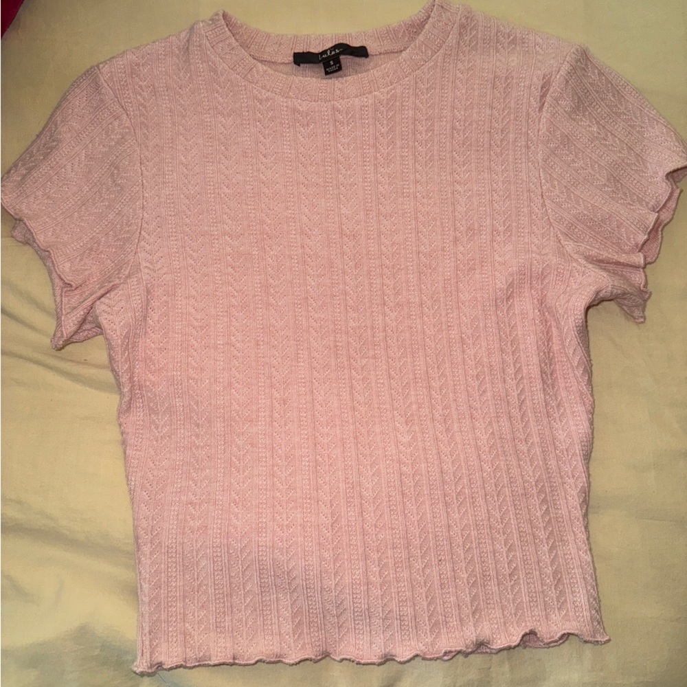 Lulu’s Knit Crocheted Baby Tee with Ruffles